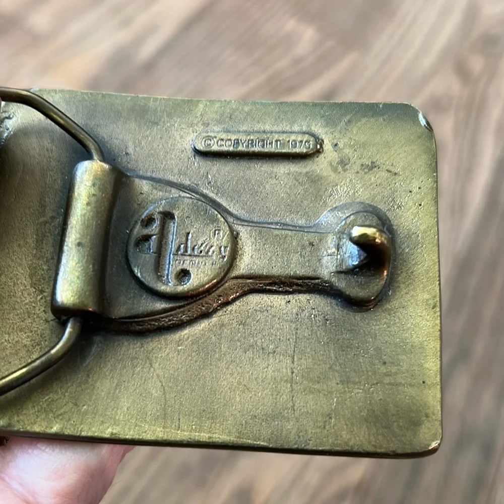4-Wheeling Brown Leather Belt Copyright 1975 Vintage